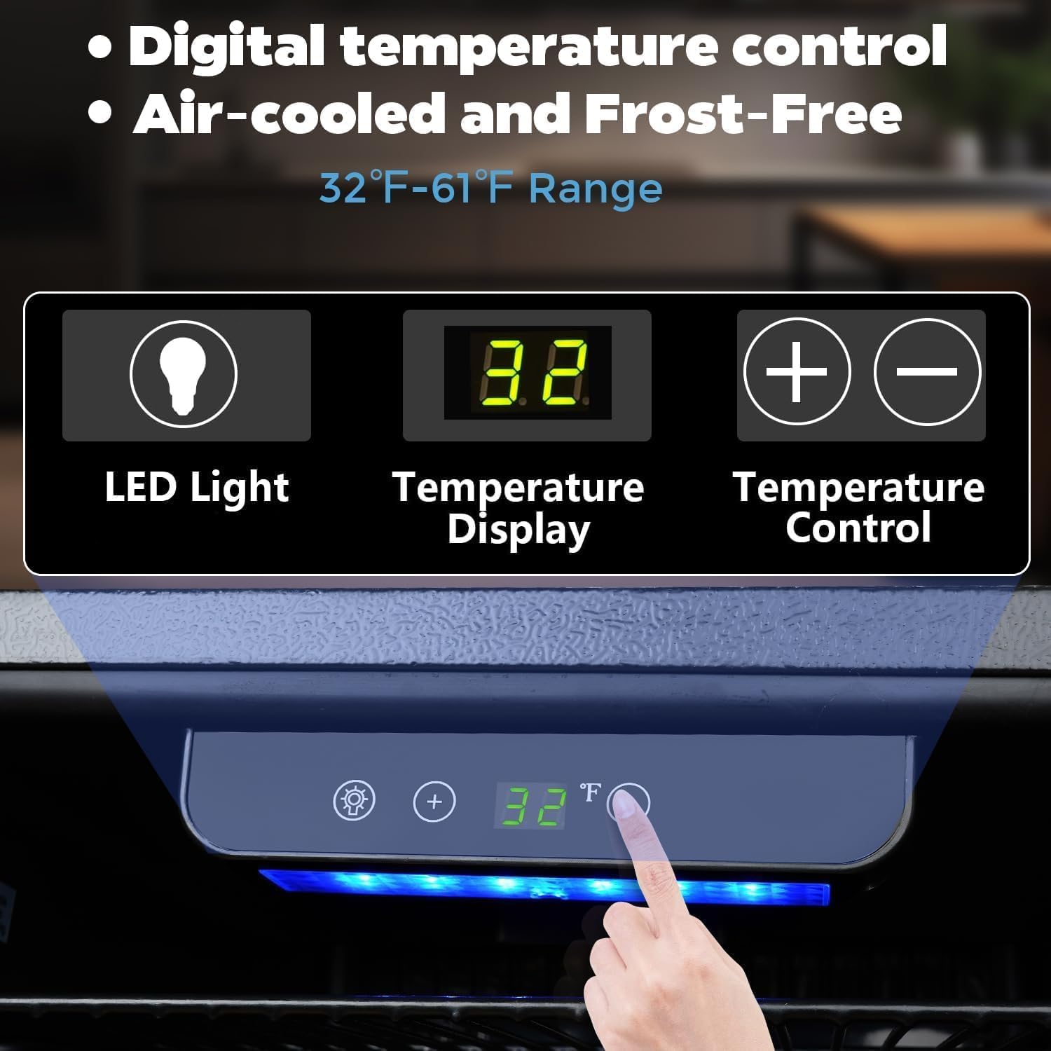 Mini frigider vin și băuturi 90 L ușă sticlă, imagine 5